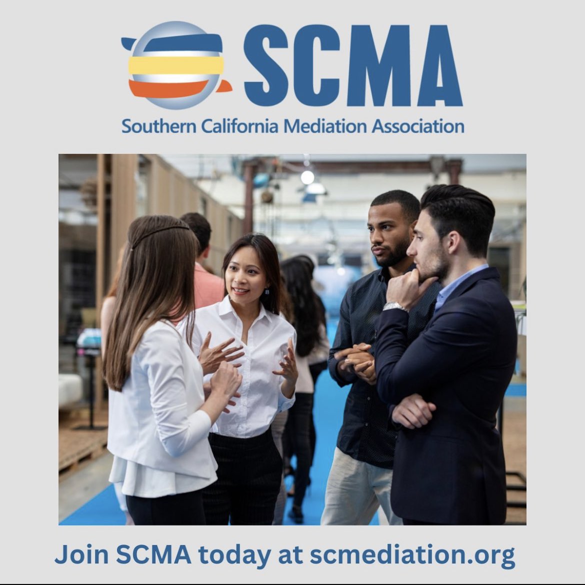 As the Chair of Membership at Southern California Mediation Association (SCMA), I want you to Imagine having the opportunity to learn from industry-leading experts and connect with them and establishing meaningful relationships with colleagues who can guide you to success.