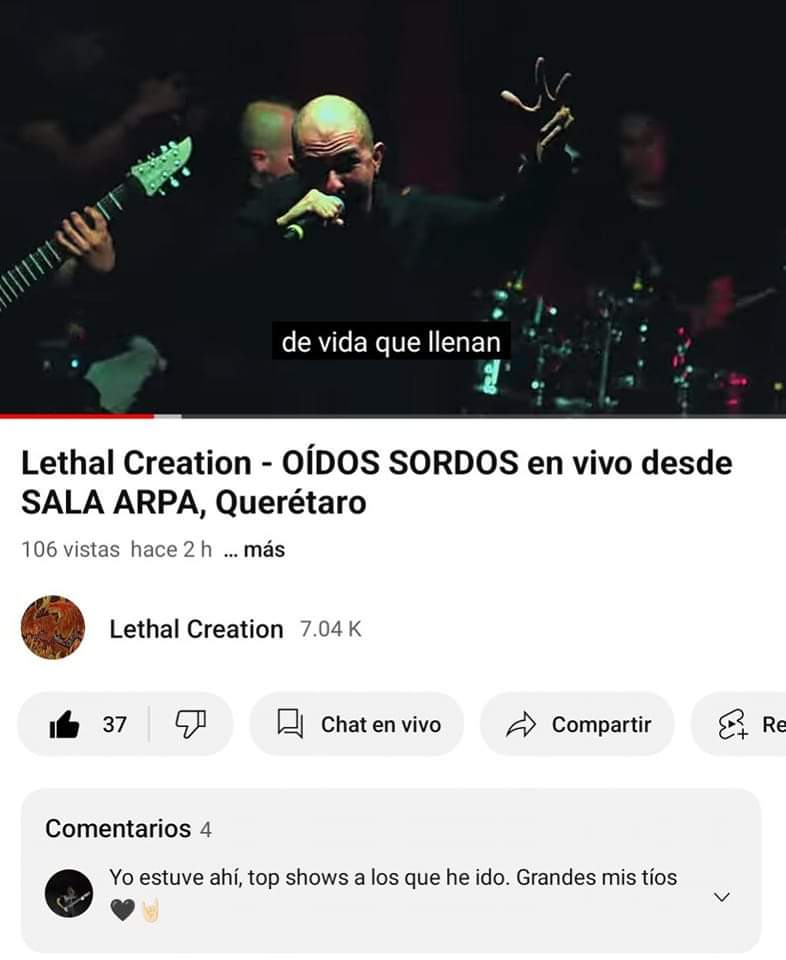 LethalCreation1's tweet photo. Carnales! Ya pueden ver "OÍDOS SORDOS" grabado totalmente en vivo desde Sala Arpa 

Vayan al siguiente link https://t.co/gJBRWruL6L no olviden dejar su like en nuestro nuevo video 👍🔥 nos vemos en el #HechoEnMexicoTour 🇲🇽

#lethalcreation #EnVivo #Estreno #oidossordos #youtube https://t.co/JMdDUIPYYj