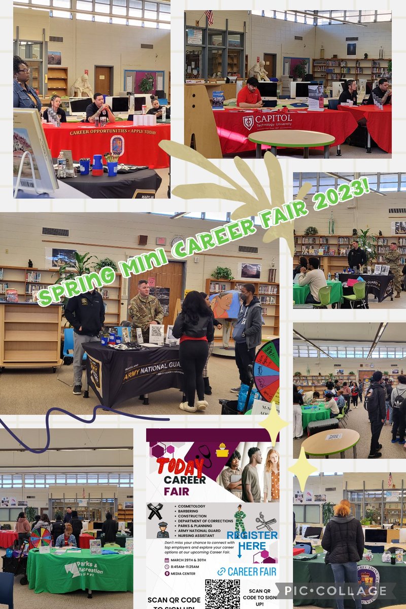 Thanks to our community partners <a href="/PgfdRecruiter/">PGFD Recruiter</a> <a href="/MNCPPC/">M-NCPPC</a> <a href="/mdnationalguard/">MD National Guard</a> <a href="/CapitolTech/">CapitolTech</a> <a href="/PGCorrections/">Prince George's County Department of Corrections</a> for showing our students the post-secondary options available to them!