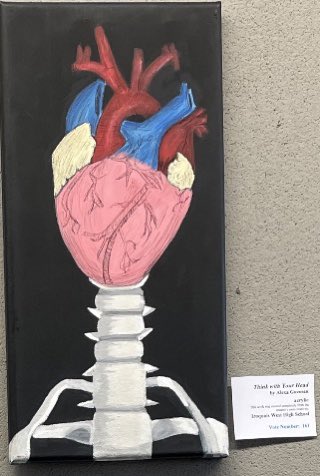IWHSraiders's tweet photo. Three IWHS students entered artwork in the KCC Juried High School Art Show. Congrats to Wyatt Herscher on winning one of the People’s Choice Awards! Great job Alexa Guzman, Aubrie Pheifer, &amp; Wyatt Herscher on representing our school! #iwhsraiders #iwraiders https://t.co/CwnLriYUk7