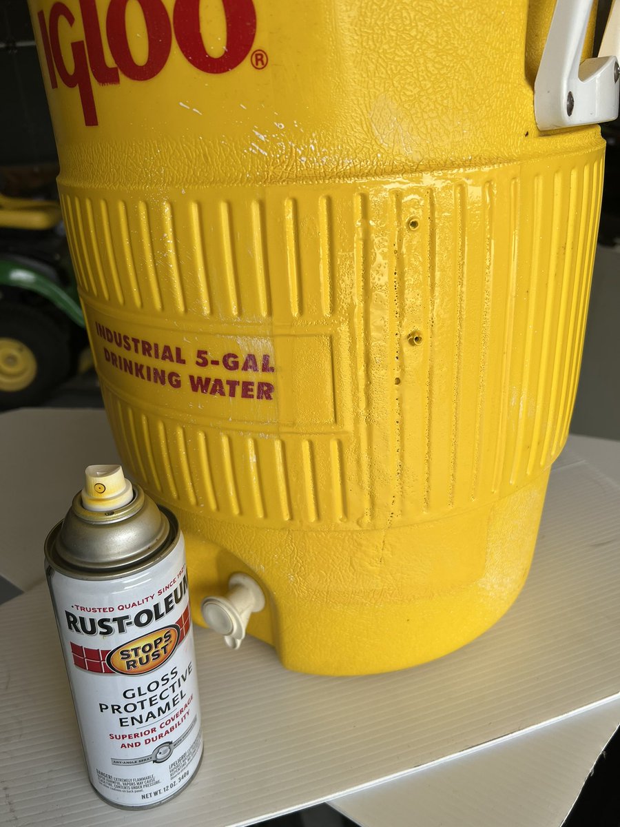 @DavissonDustin whatcha think?  @iglooproducts water jug has a new lease on life!!!  #RepairDontReplace @RustOleum