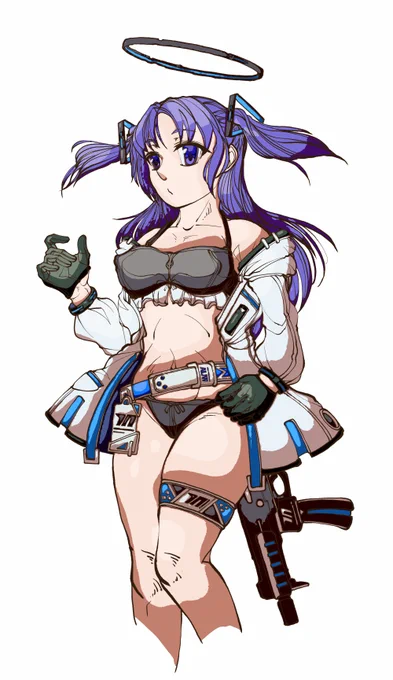 #ブルアカ #ブルーアーカイブ クリスタver2の陰影つけるの試してみた。面白いけど使いこなせない。 