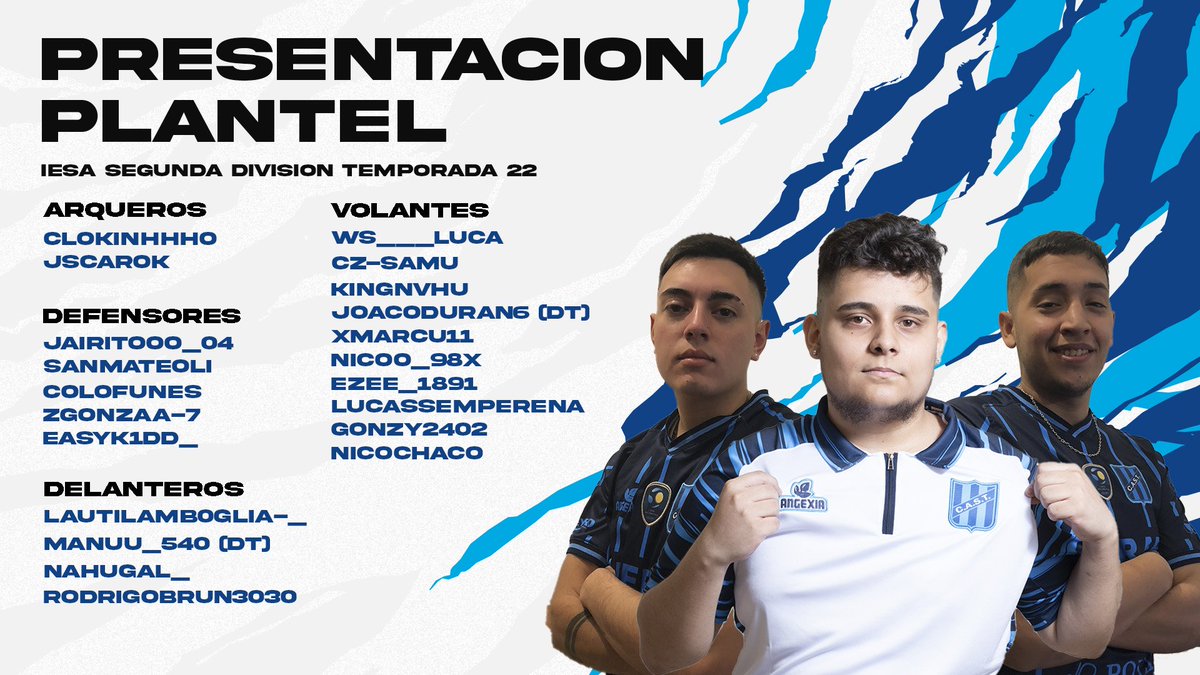 PLANTEL FIFA 11v11⚽

#FIFA | Presentamos al plantel que nos va a estar representando en la Segunda División de <a href="/IESAFIFAar/">IESA Argentina</a> Temporada 22

#TodoTelmo