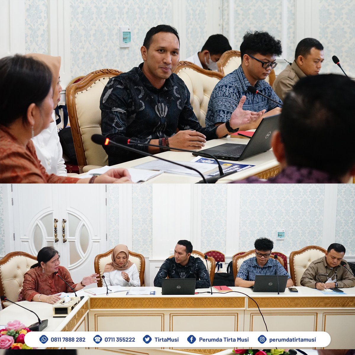 TirtaMusi's tweet photo. Kamis, 30 Maret 2023.

Pagi hari ini, Perumda Tirta Musi yakni Direktur Utama, Bapak Andi Wijaya Adani menghadiri Rapat Audiensi dengan KIAT (Kemitraan Indonesia Australia untuk Infrastruktur) terkait sosialisasi PCSP (Palembang City Sanitation Project) https://t.co/v8KZU54MCB