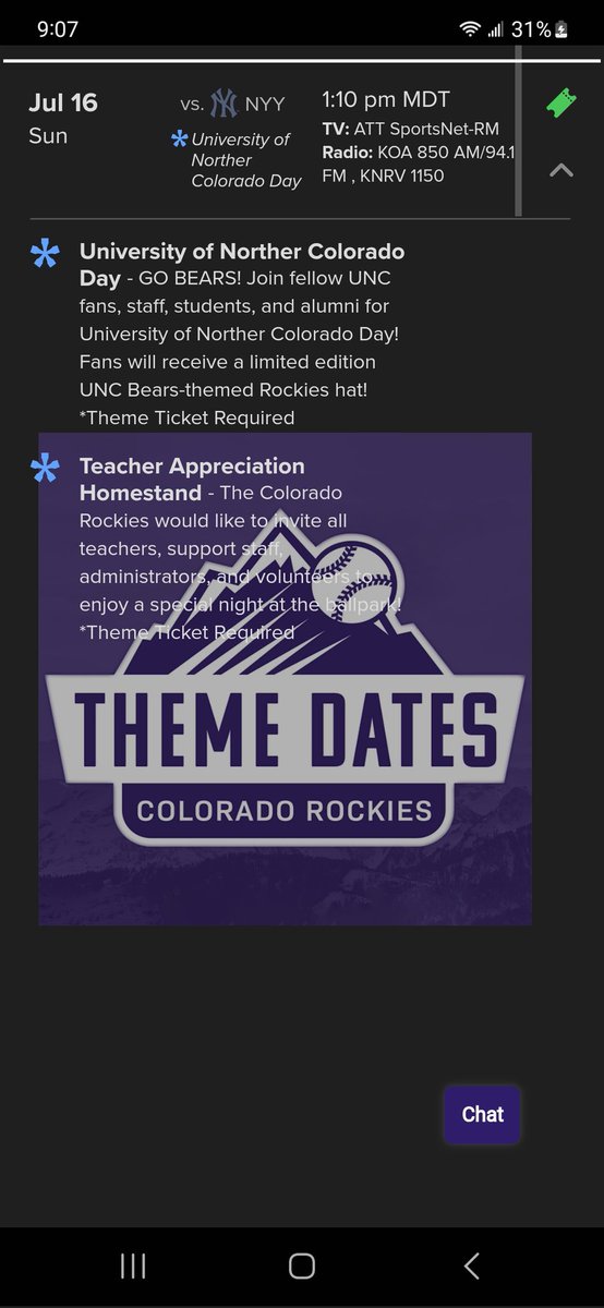 coloradowebman's tweet photo. @rockies July 16th game, where is the "University of Norther Colorado"? There is a University of NortherN Colorado in Greeley. Knowing the Monfort's dump all kinds on money into UNC, I would expect it to be spelled right on the Rockies ticket website. https://t.co/b4f9SsGEsB