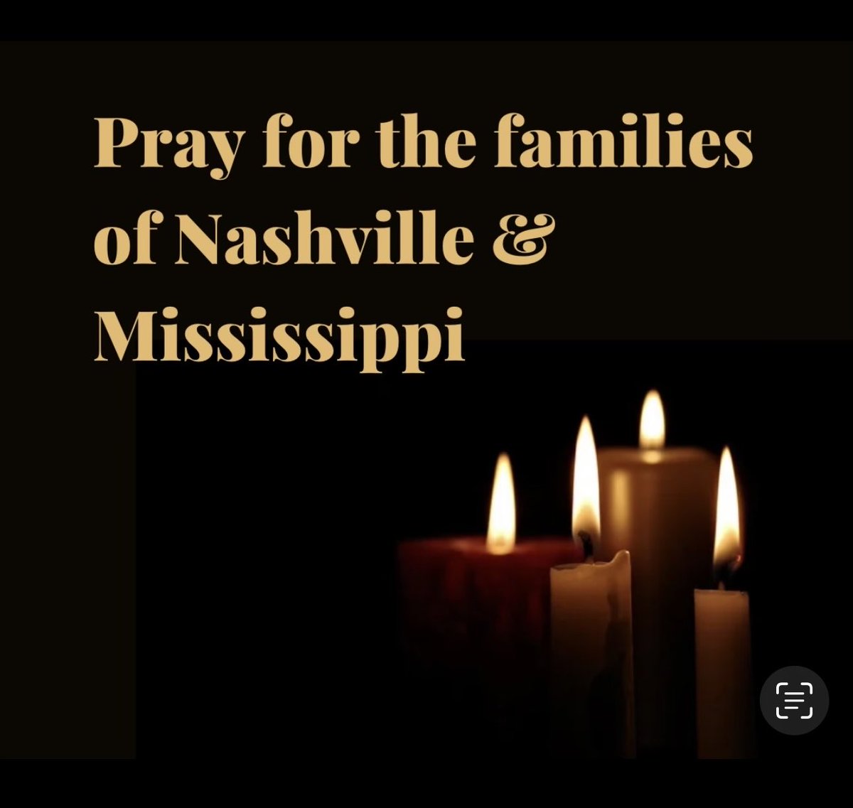 Before you put your head to pillow tonight please whisper a prayer for the families in Nashville &amp; Mississippi. These families need you to intercede on their behalf. We are praying that God will be their comforter, keeper &amp; guide right now. Heal our land! #sjbcgary