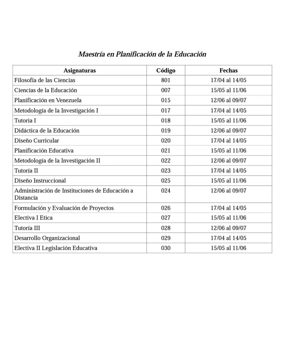 una_dip's tweet photo. El cronograma por cada programa de Maestría para la selección de asignaturas es el siguiente: https://t.co/RRjO9Jt55f