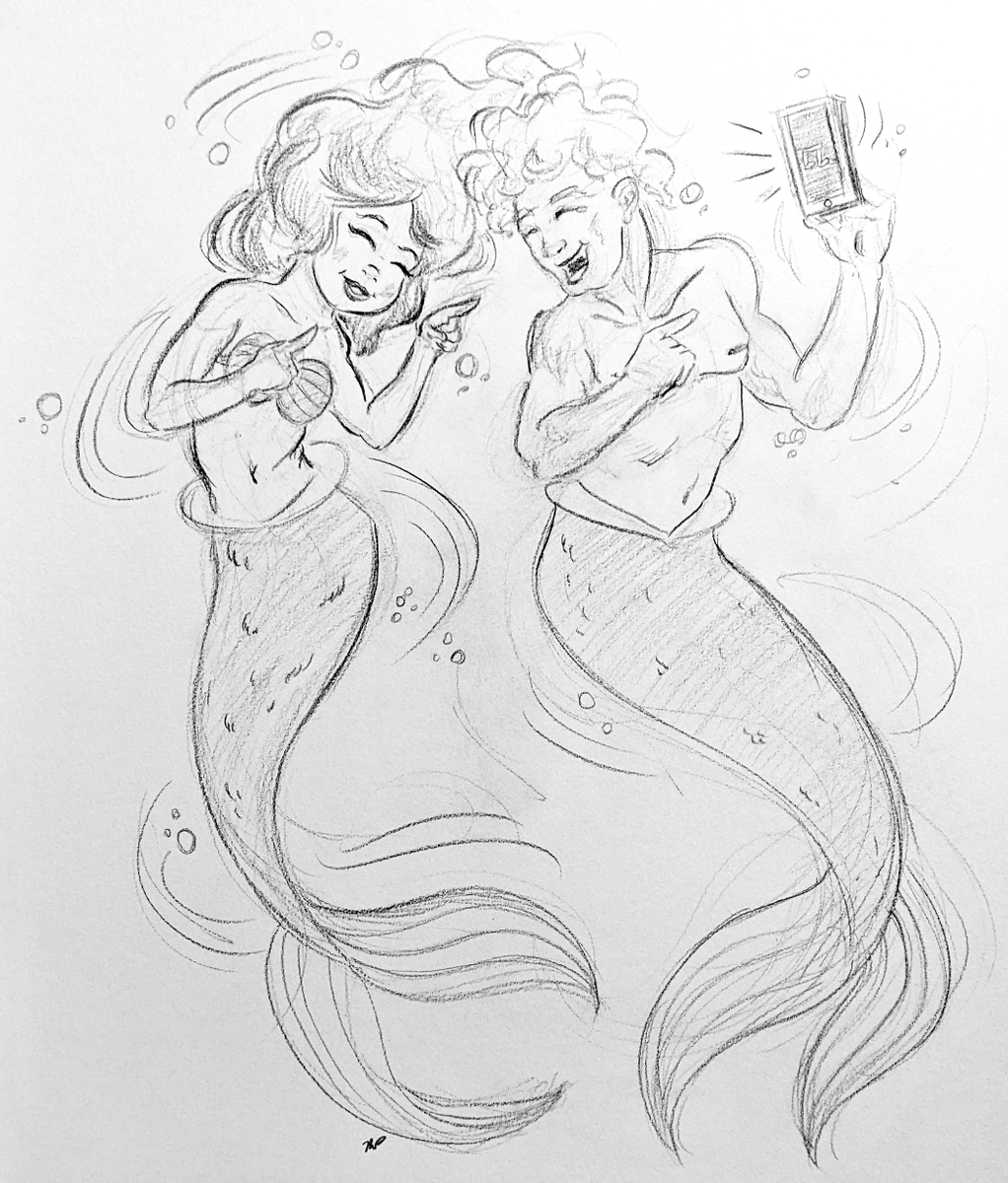 vanilla_michael's tweet photo. Dancing Merms #art #sketch #mermaid #merman https://t.co/8L7sEd9ENR