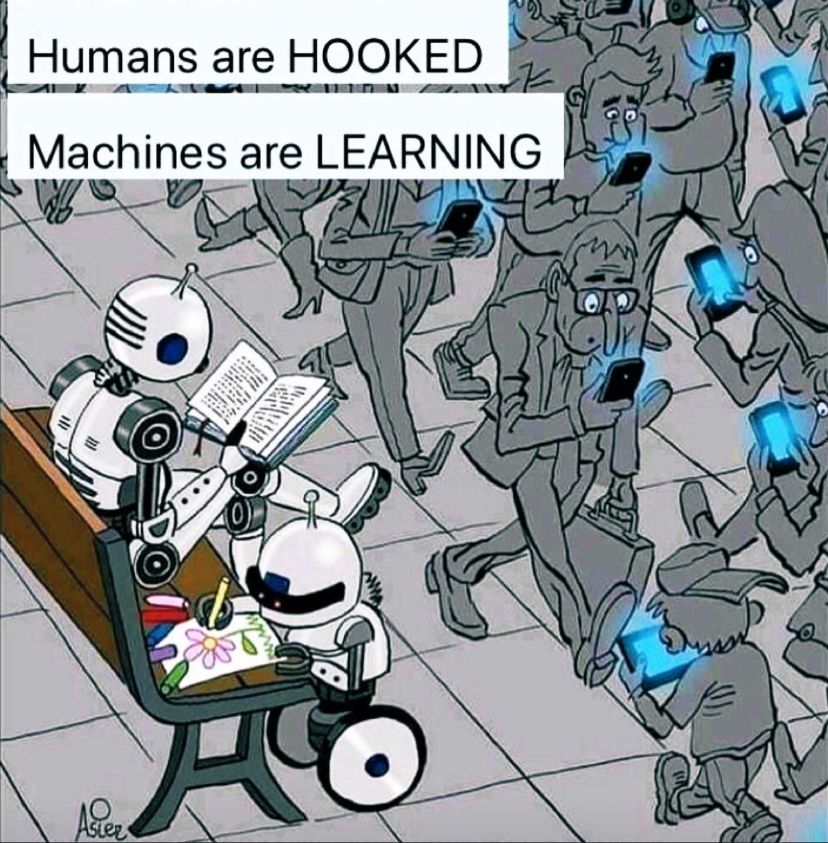 amitranjan's tweet photo. "Humans are hooked, Machines are learning" 😳😳 https://t.co/MdFpQFzvQm