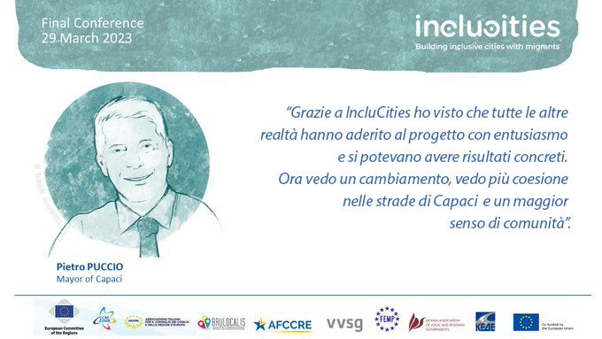 #Bruxelles conferenza finale del Progetto #IncluCities,tra relatori il #SindacoPietroPuccio di #Capaci 🇮🇹 partner di #Mechelen 🇧🇪 nel percorso formativo e di scambio di conoscenze per costruire città aperte all'#accoglienza,#condivisione e #integrazione🗨️#TuttiCapaci di #coesione