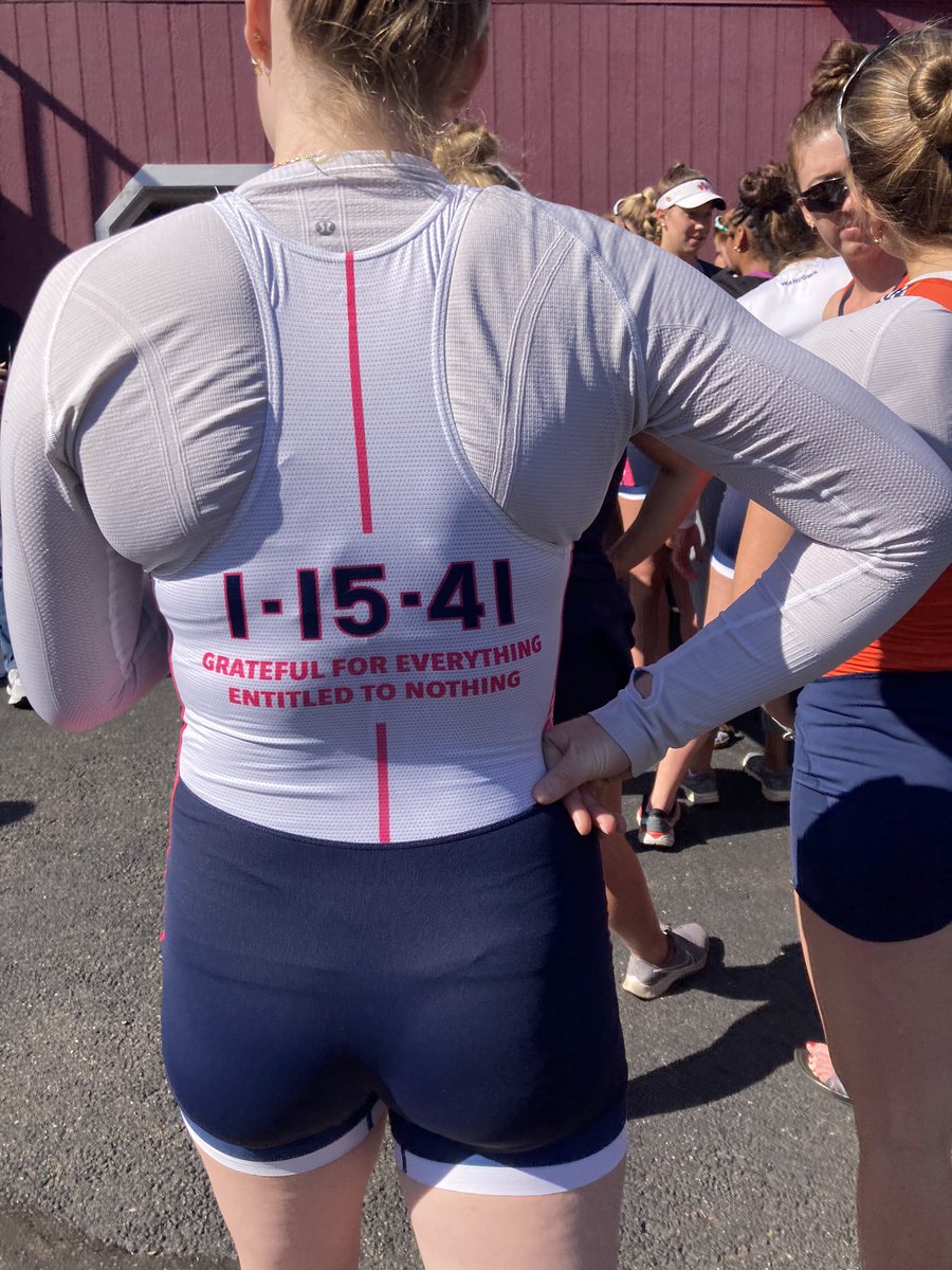 This afternoon, @uvarowing dedicated one its boats to the life and memory of Devin Chandler, Lavel Davis Jr. and D’Sean Perry.

#UVAStrong