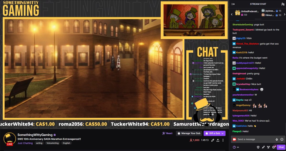 SomethingWittyE's tweet photo. Over 1000 peeps hanging with us on Twitch?!
Thank you guys so much!
We're only at episode 5, we got a long way to go!!!

https://t.co/vJ1eQ1RmTG https://t.co/vLir4xbMBp