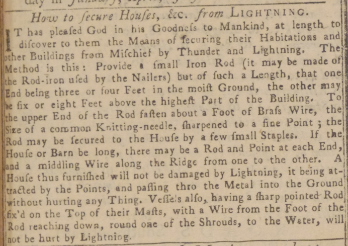 bhgross144's tweet photo. The 1753 edition of #PoorRichard's Almanack also features #Franklin's first description of the #LightningRod (seen here), which would help to secure his reputation as one of America's leading natural philosophers. (7/10)

#histtech #histsci #histSTM https://t.co/8DNObSzlxd