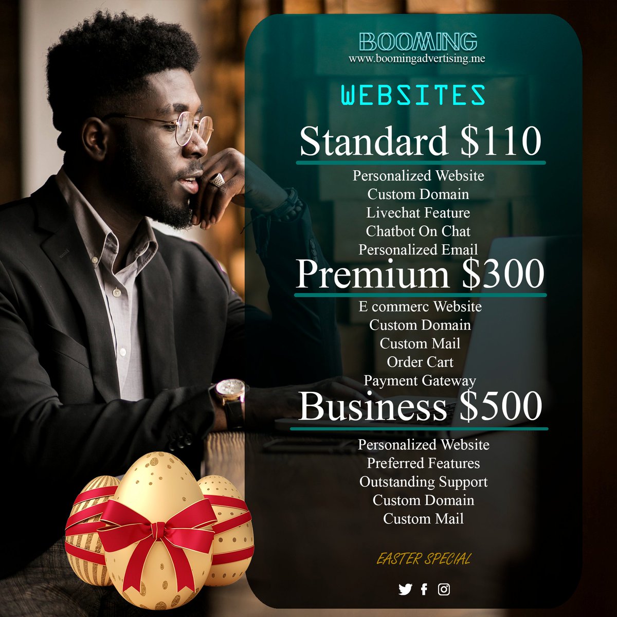 BoomingAdAgency's tweet photo. We are on a promotion this Easter https://t.co/k2SPHqOxTF