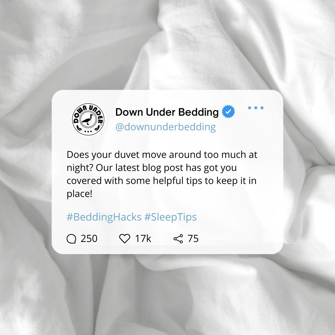 BeddingUnder's tweet image. Is your duvet always on the move? 🤔 Don't worry, we've got the fix! Our latest blog post has all the tips and tricks you need to keep your duvet in place, so you can snooze peacefully through the night. Check it out now!

#bedroomhacks #sleepbetter #beddingtips #duvetstruggles