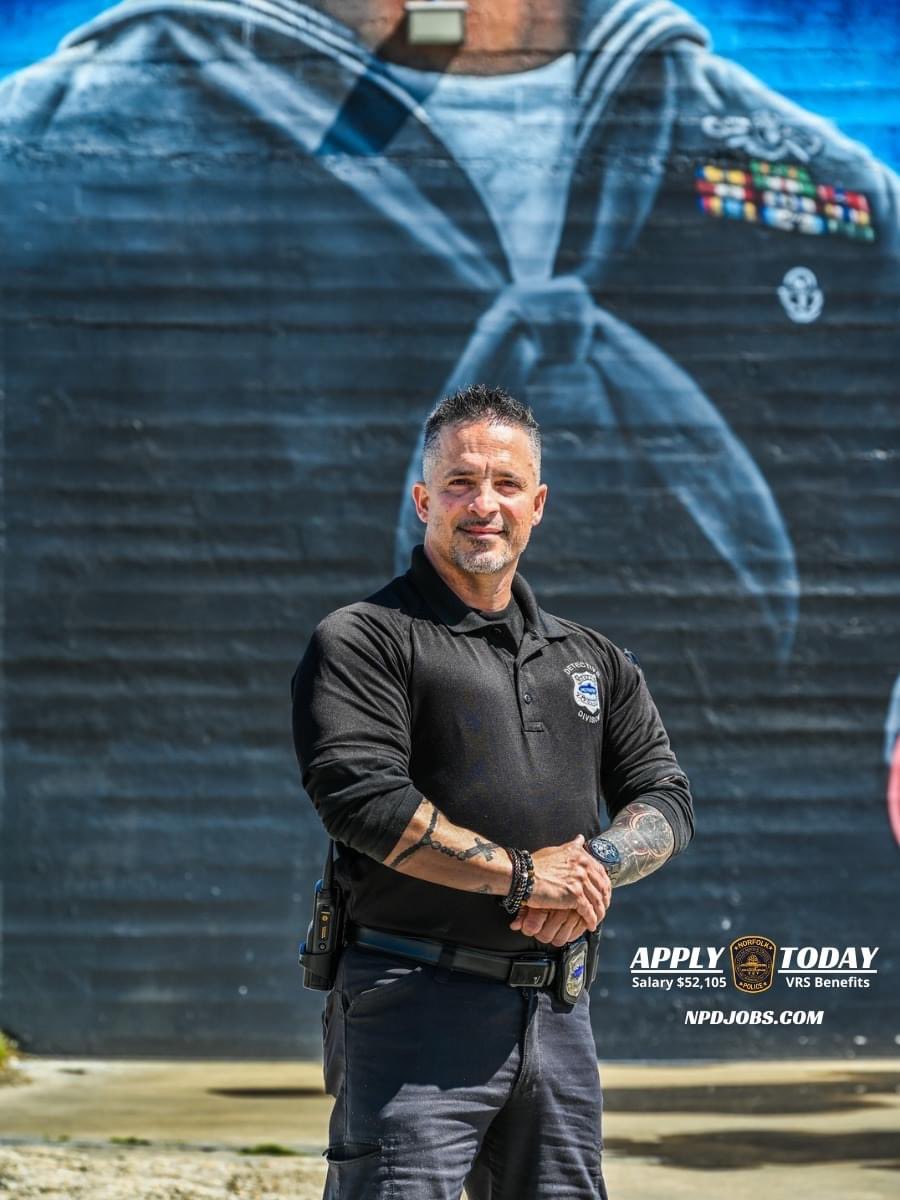 Detective J. Oyola has been with #NorfolkPD since 2008, and is currently assigned to the Robbery Unit. Before becoming a law enforcement officer, Det. Oyola served in the U.S. Navy for 13 years. #NorfolksFinest