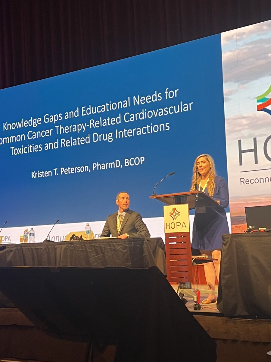 DukeOncRx's tweet photo. Great presentation by @KPetersonPharmD  on knowledge gaps and educational needs in cancer therapy related cardiovascular toxicities and drug interactions. 👏🎉 #HOPAAC23 @DukeHMCT @DukeCancer https://t.co/KLKNocJccm