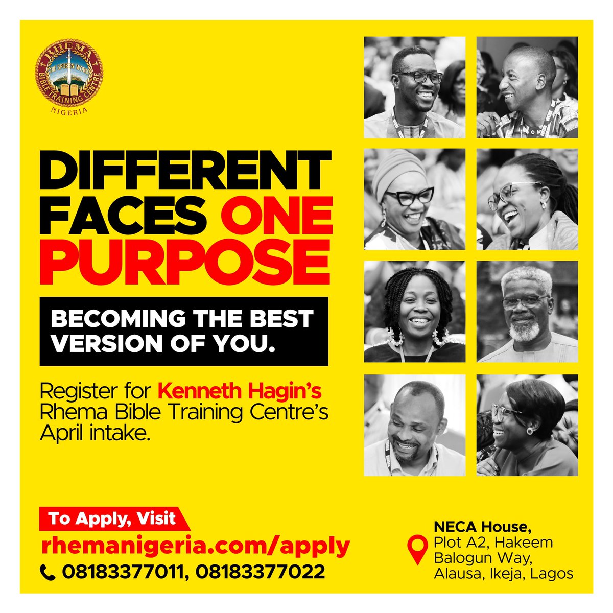 rhemanigeria's tweet photo. Different faces, One purpose which is “becoming the best version of you”

Join the Rhema family today.

Kindly visit https://t.co/WWFdtadgaB to apply. https://t.co/fPIPe1tlzM