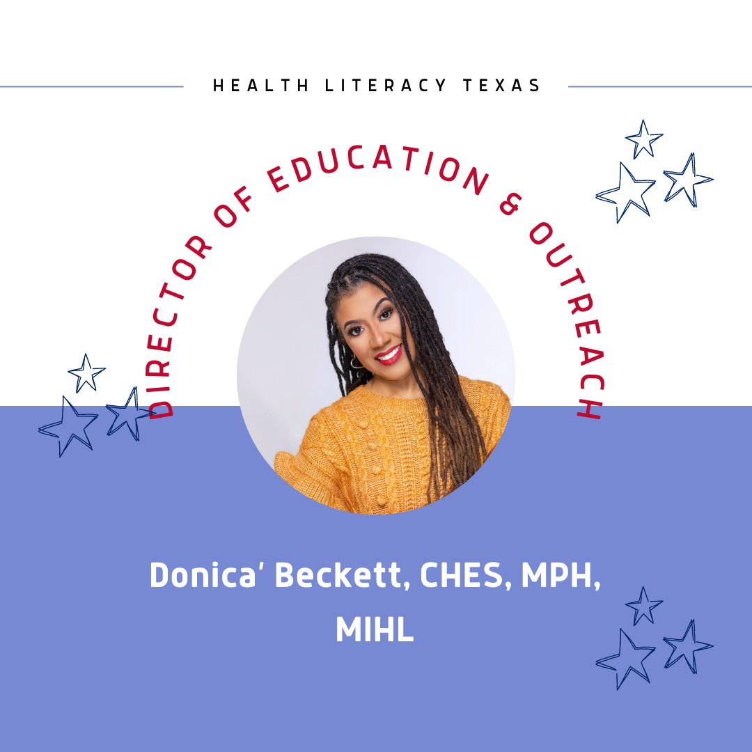 HealthLitTX's tweet photo. MEET OUR BOARD MEMBERS:
Read about Donica’ Beckett, our Director of Education and Outreach! https://t.co/xKaeCrYsp1