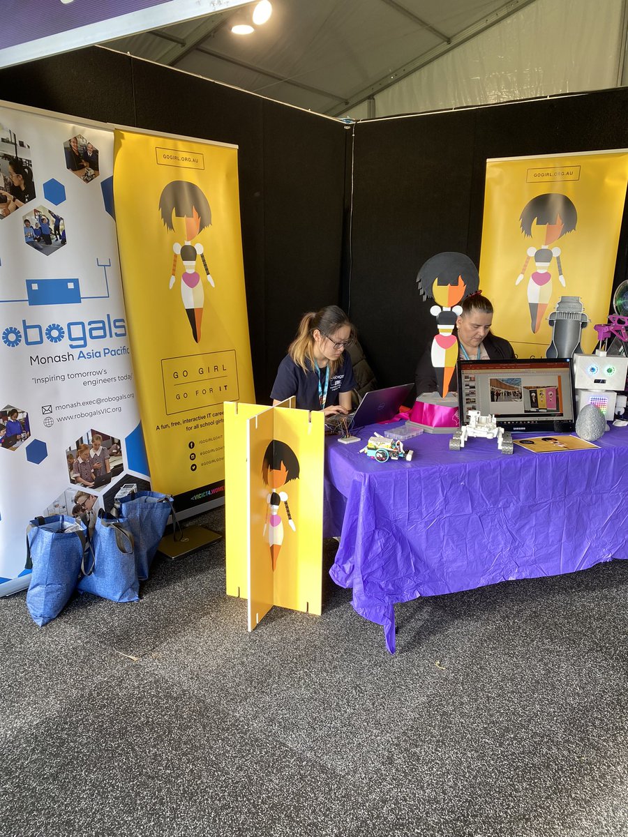 At the Grand Prix - Vic ICT for Women GoGirl program inspiring young females to follow a career and study in STEAm - everything tech supports -come see us @ the Tec Hub <a href="/VICT4W/">Vic ICT for Women</a>