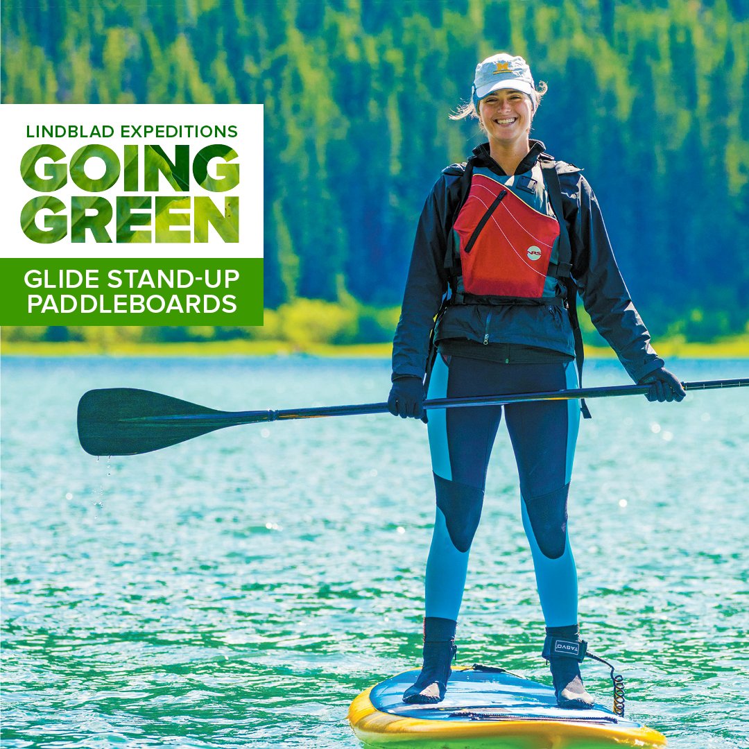 LindbladExp's tweet photo. When it came to choosing a paddleboard supplier for our fleet, @glidesup stood out above the rest. Their stand-up paddleboards are the greenest in the industry, which allow us to continue exploring our world while working hard to keep our waterways clean. #GoingGreen https://t.co/RWr2QR3kk8