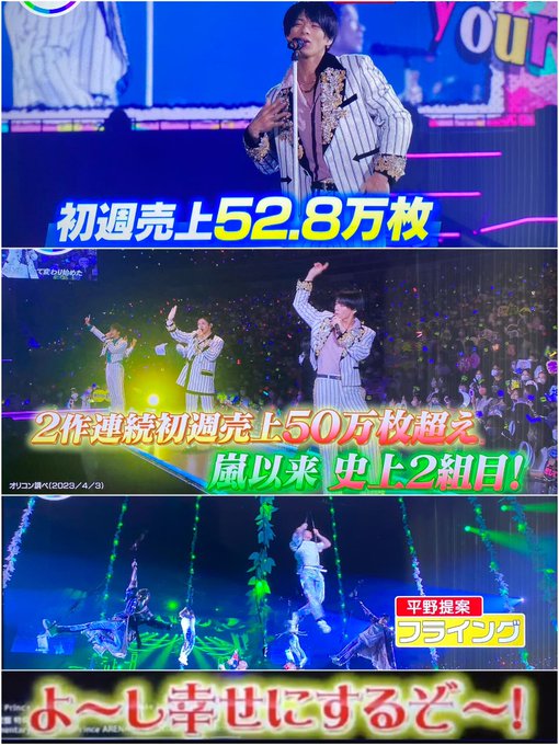 3部門同時1位‼️『King ＆ Prince ARENA TOUR 2022 ～Made in～』🏆史上2組目の快挙 