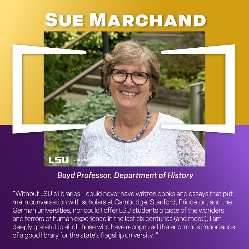 lsulibraries's tweet photo. All good research & scholarship performed at a university begins & ends with its libraries. Supporting LSU Libraries means supporting distinguished researchers like Boyd Professor Sue Marchand. You can help at https://t.co/LJArrPFl6I.
#LSUGivingDay #BoldStepsForward #BeBold https://t.co/wjy24eRxZJ