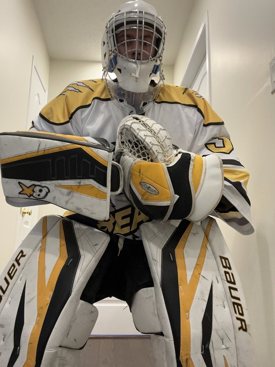 I think I’ve officially been converted. Since my two lovers @pup_glove and @hkyLuciferPup are goalies… I ended up becoming a goalie myself. This is what happens when your two partners are goalies. #hockeygoalie #hockeystink #stinkygoalie #goaliegear #hockeysmell