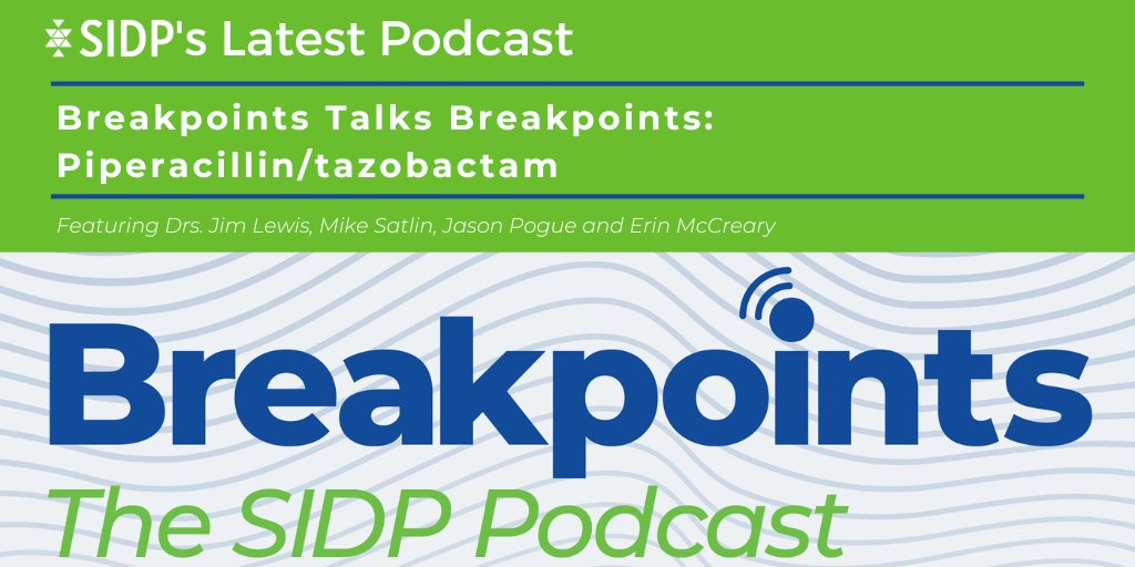 We are back with week 2 of our miniseries on #breakpoints. This week is all about Vitamin Z: piperacillin/tazobactam! 

Join Drs. Jim Lewis, @MSatlin, @jpogue1, and <a href="/ErinMcCreary/">Erin McCreary</a> for what you need to know about breakpoint updates on pip/tazo

🎧Listen now: sidp.pinecast.co