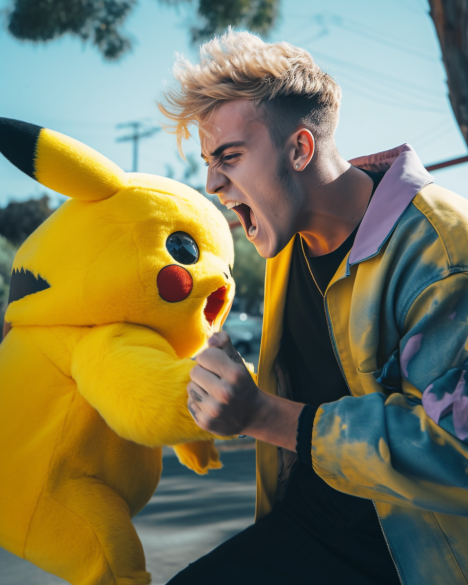 AInsteinDesign's tweet photo. About time Jake Paul fought a real Boxer... 

#MidJourney #AI #AIArt #Pikachu #JakePaul #NFT https://t.co/AzyPZdHeXC