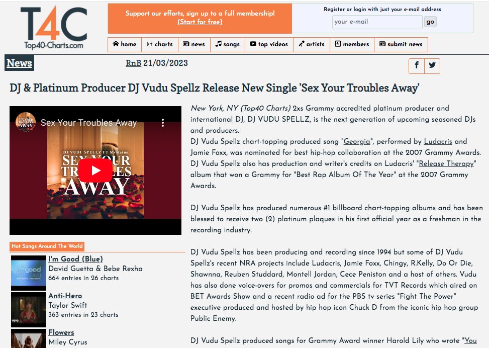 TOP 40 CHARTS LINK" top40-charts.com/news.php?nid=1…

<a href="/vuduspellzworld/">Dj Vudu Spellz (Vudu Spellz Entertainment)</a> <a href="/YoungStats1/">M-Status</a> <a href="/new_jamz/">New Jamz</a>