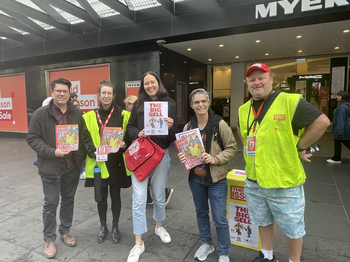 Yesterday our Melbourne Team hit the streets to participate in the The Big Issue Australia Big Sell. A reminder to everyone to support The Big Issue vendors who work very hard!
If you would like to donate to support the Big Sell click here: thebigsell.org.au/fundraisers/sa…