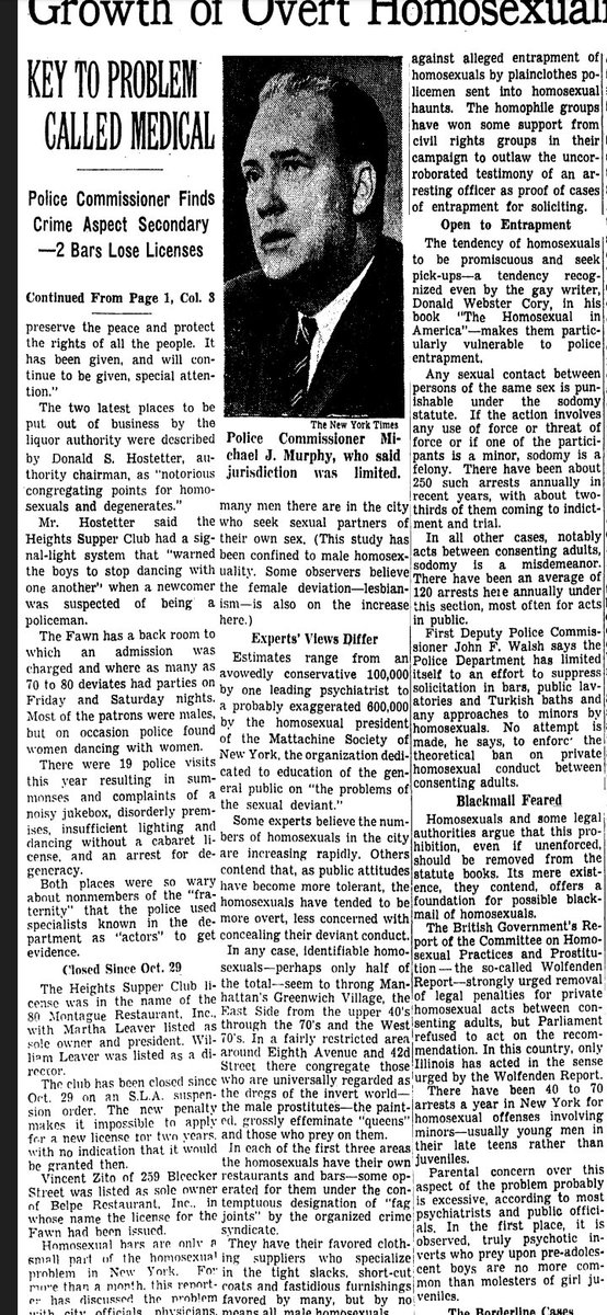 Homonotqueer's tweet photo. the new york times in 1963.
someone trans or intersex or asexual or 'queer' or 'plus' receive this treatment nowadays by media, government, police, corporations, churches or doctors?
#gayprivilege #transgenocide #whitecis https://t.co/U5oFb153ju