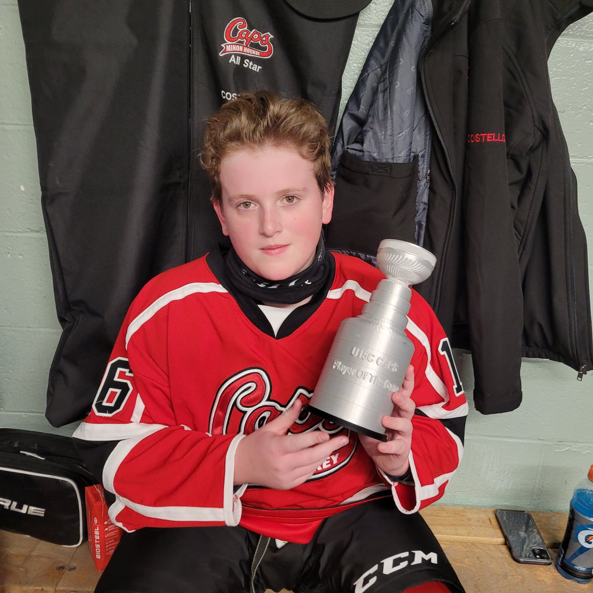 SJCapsU15C's tweet photo. Tonights cap of the game goes to Mr. Thomas Costello who played solid defense and  made sure the front of the net was cleared out. Get Job Thomas! @SJMHA https://t.co/y0UllNKcXp