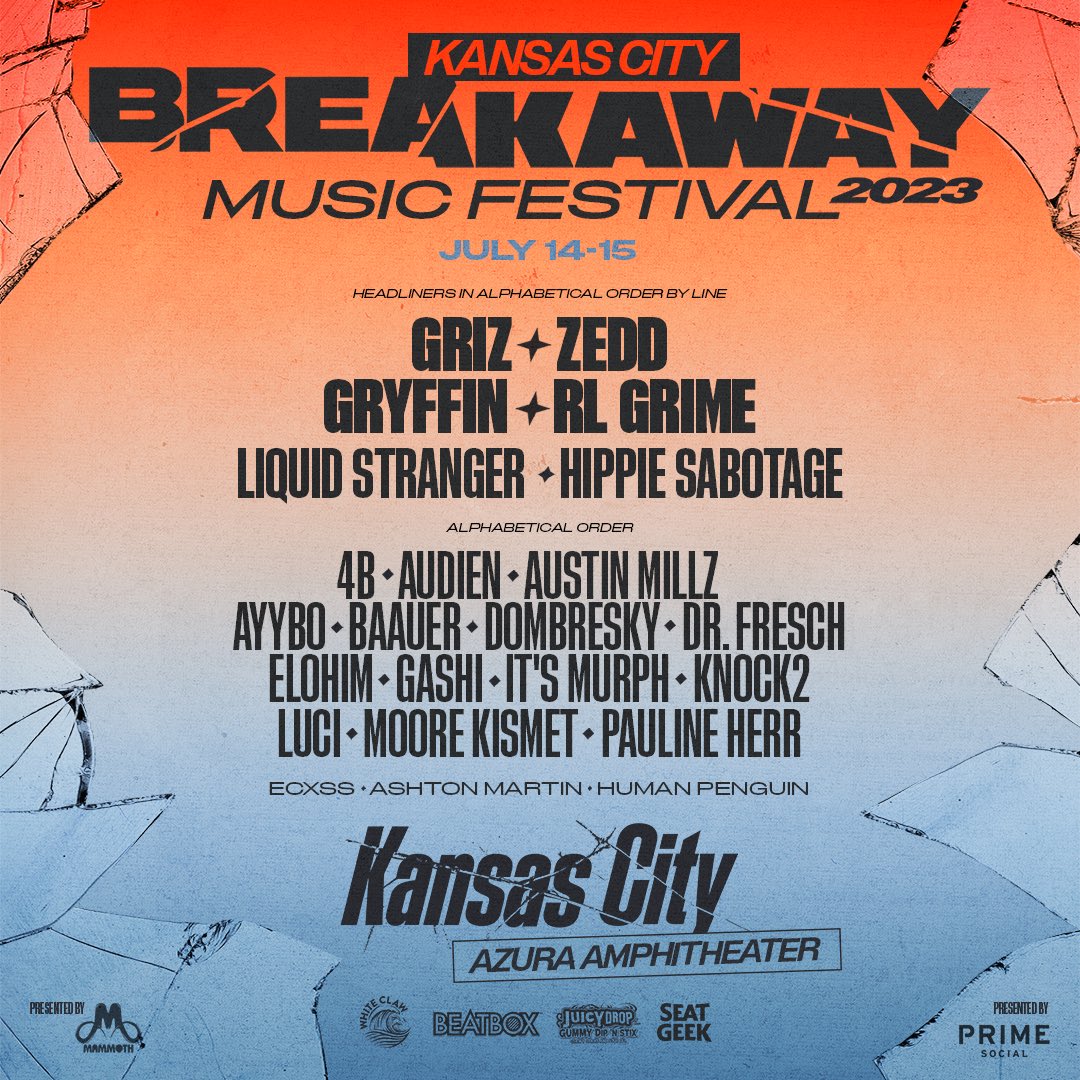 😳 Breakaway Music Festival KCMO might break the damn internet when the tix go on sale TOMORROW (3/30) at 10 AM via breakawayfestival.com 💥 

#breakawaymusicfestival #breakawayfest #kcmo #edm #zedd #griz #gryffin #rlgrime #radkadillac