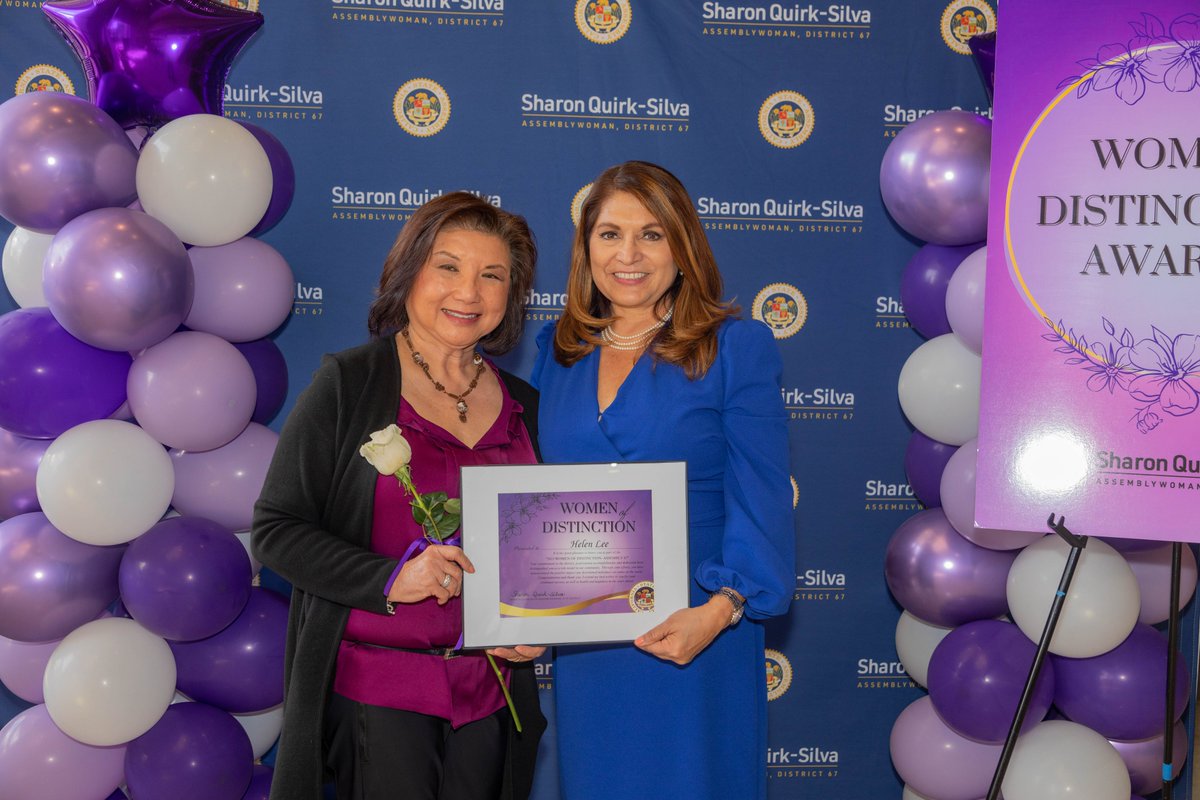 Congratulations to Commissioner Helen Lee for receiving one of thirty-five Women of Distinction Award from Assemblywoman Sharon Quirk-Silva in celebration of Women’s History Month.