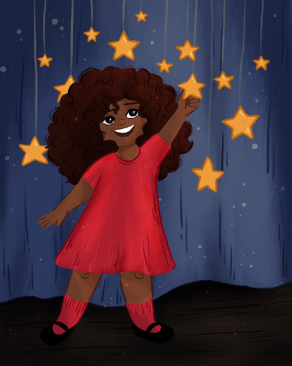 simplyjsketch's tweet photo. Happened to see @lizzo retweeting art so I figured it was time to reshare this #kidlit illustration I did inspired by Lizzo &amp; her songs ✨

“you know you a star, you can touch the sky” ⭐️ https://t.co/yXLP7g6Cvw