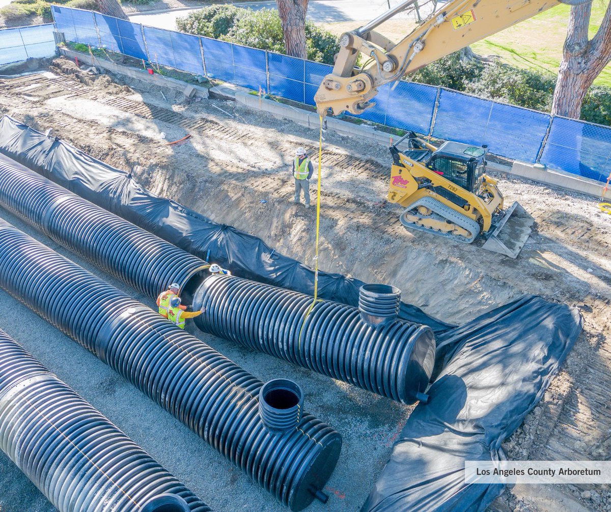 WareMalcomb's tweet photo. Our team has been working closely with the LA County Arboretum to provide civil engineering services. The installation of the cistern will help the LA County Arboretum to collect and recycle stormwater to help with irrigation & support a more sustainable system. #WareMalcomb https://t.co/KklcHXOqSM