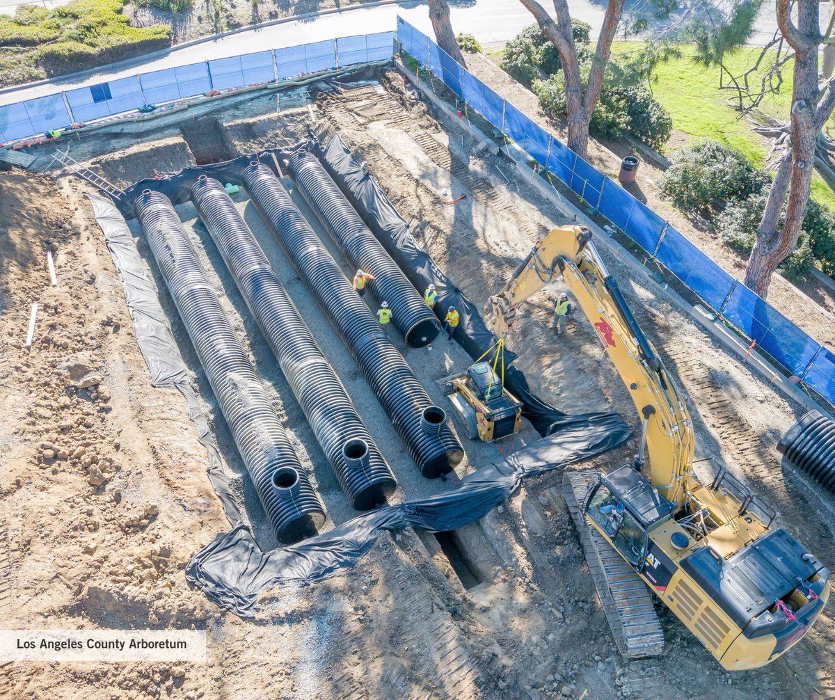 WareMalcomb's tweet photo. Our team has been working closely with the LA County Arboretum to provide civil engineering services. The installation of the cistern will help the LA County Arboretum to collect and recycle stormwater to help with irrigation & support a more sustainable system. #WareMalcomb https://t.co/KklcHXOqSM