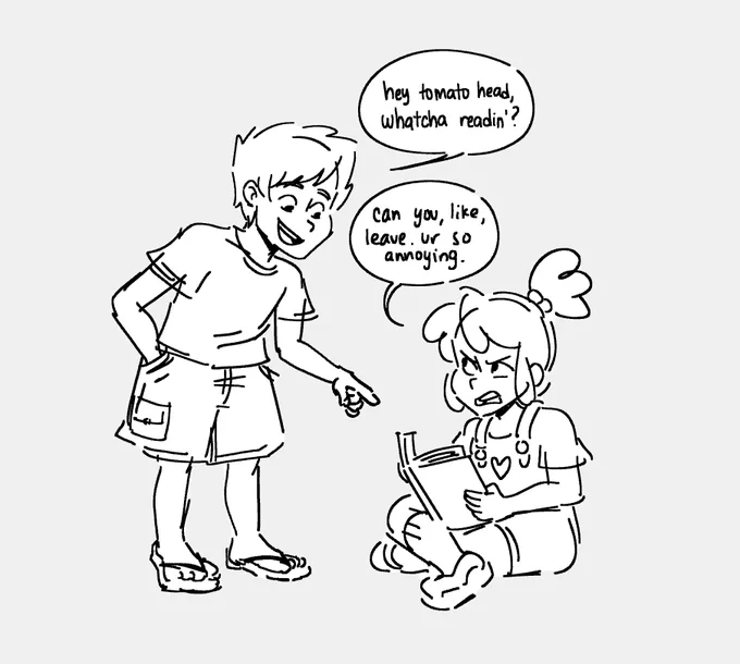 my OCs hated each other as kids heheehee 