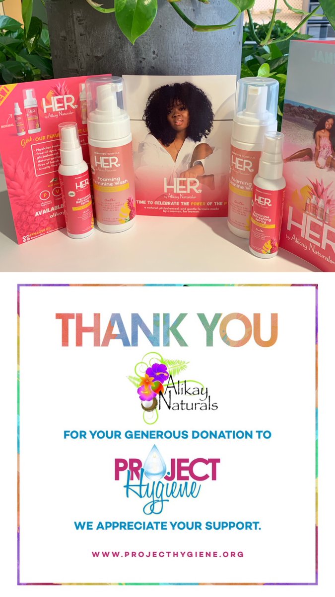 Thank you @AlikayNaturals for donating your Feminine Refreshing Spray and Foaming Feminine Wash to the #ProjectHygiene #WomenGive, #WomenReceive Campaign. We truly appreciate your kindness and for believing in our mission! 💗💜 #BrandSponsor #PHWGWR