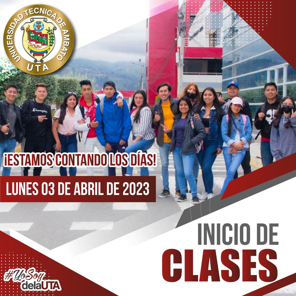 UTecnicaAmbato's tweet photo. ¡De vuelta a casa! 

Nuestros campus están listos para recibirlos 🫶🏼

#volvemosU #Clases2023 #SomosUTA #TeamUTA 
#YoSoyDeLaUTA https://t.co/tdaY5IUWgK