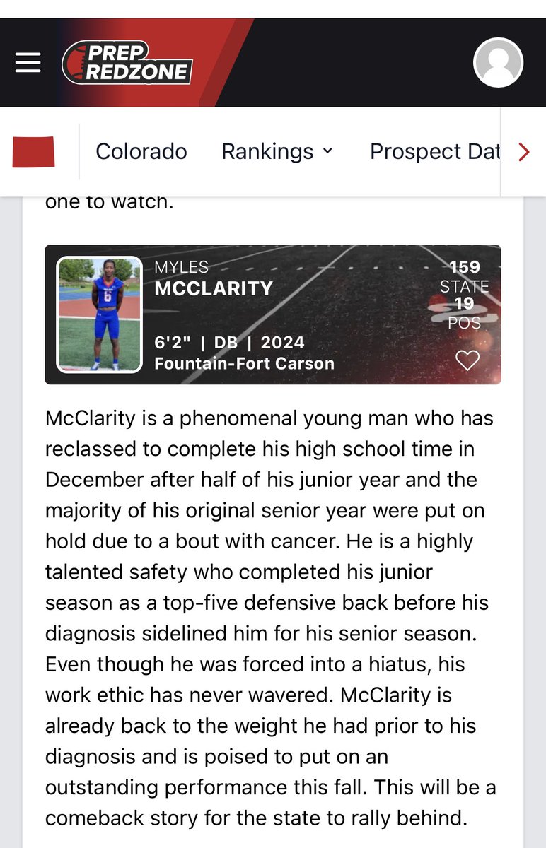 Myles McClarity (@mylesmcclarity) on Twitter photo After all that I have been through over the last year, football has been my motivation! Thank you to EVERYONE who has had my back! What a blessing to still be in the conversation. I won’t let you down! Thank you <a href="/coachwes_23/">Ryan Wesley</a> <a href="/PrepRedzoneCO/">Prep Redzone Colorado</a> <a href="/Coach_JNovotny/">Jake Novotny</a> <a href="/FFCHSAthletics/">TROJAN ATHLETICS ⚔️</a> After all that I have been through over the last year, football has been my motivation! Thank you to EVERYONE who has had my back! What a blessing to still be in the conversation. I won’t let you down! Thank you <a href="/coachwes_23/">Ryan Wesley</a> <a href="/PrepRedzoneCO/">Prep Redzone Colorado</a> <a href="/Coach_JNovotny/">Jake Novotny</a> <a href="/FFCHSAthletics/">TROJAN ATHLETICS ⚔️</a>
