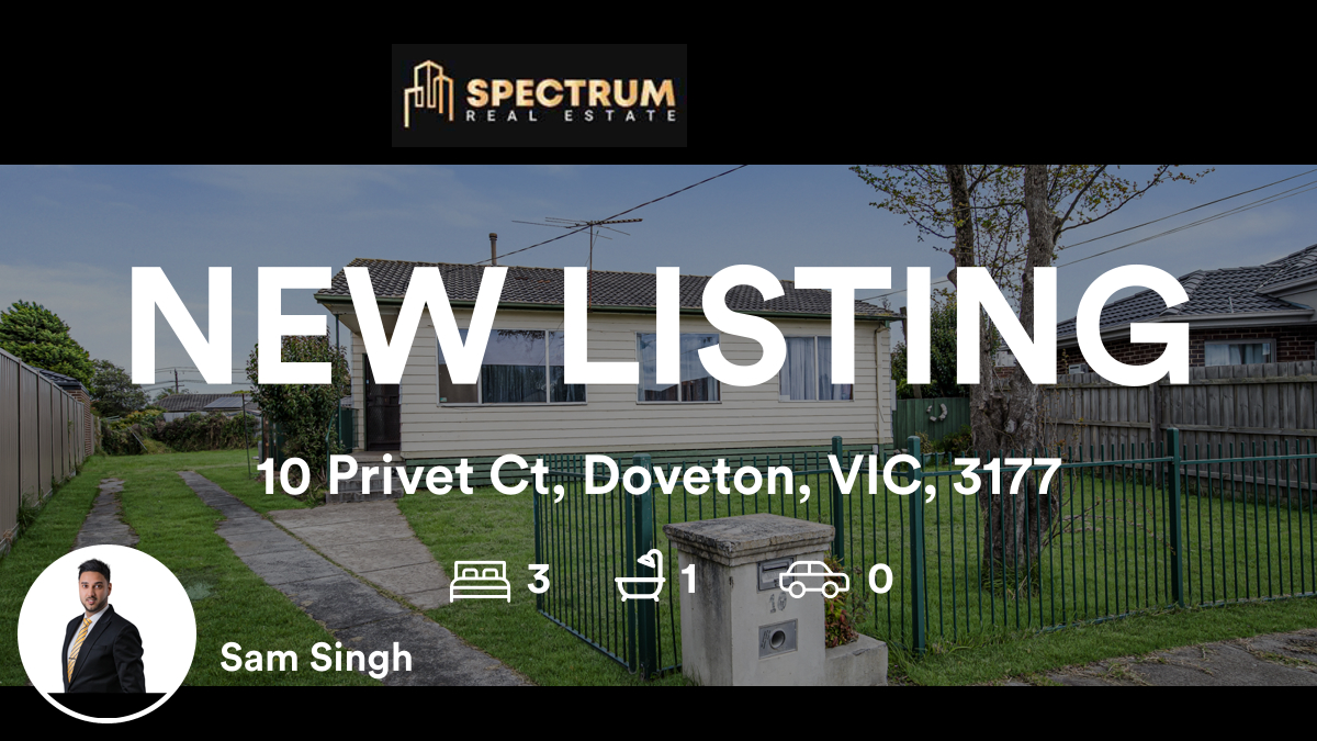 🛌 3 🛀 1
📍 10 Privet Ct, Doveton, VIC, 3177

My latest listing on RateMyAgent.

rma.reviews/ftC4yjiMekEp

...
#ratemyagent #realestate #Spectrum_Real_Estate