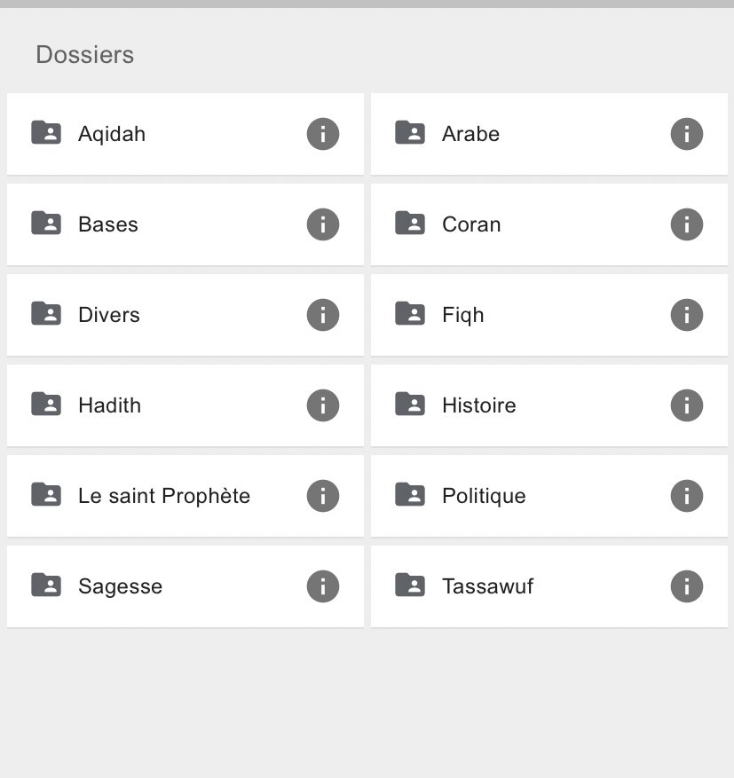 Dans chaque sous dossiers il y a des œuvres d’éminents savants. De fiqh, Tassawouf, les bases, le coran, l’apprentissage de l’arabe, etc… Faites en bon usage❤️🌙 drive.google.com/drive/mobile/f…