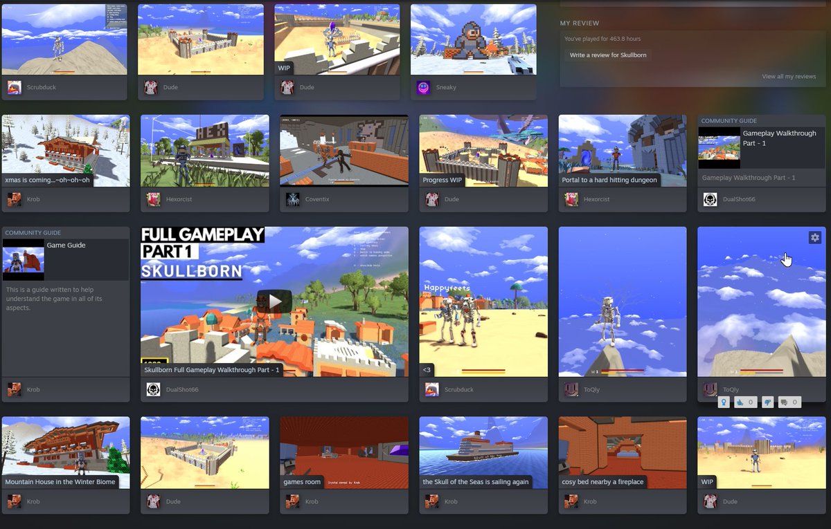 been so focused on Discord I forgot about Steam community🤓so cool to see all these player creations!