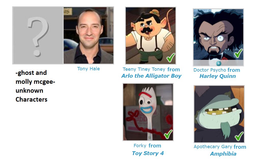 #TheGhostAndMollyMcGee #tonyhale
#HarleyQuinn #amphibia 
if you people on YouTube making same voice actor
come to my place for some knowledgeable resources