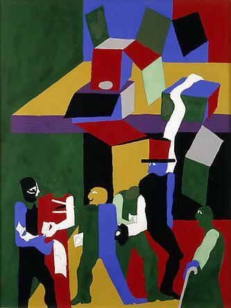 Games - Sleight of Hand, 1999 #dynamiccubism #jacoblawrence wikiart.org/en/jacob-lawre…