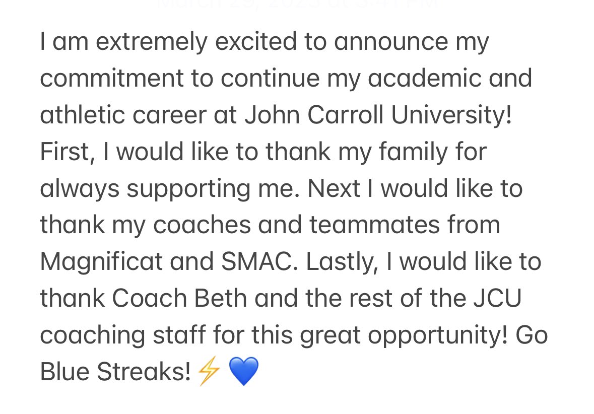 abbyrosol4's tweet photo. Go Blue Streaks! So excited! @JCU_WBB @Magshoopsters @SMACBasketball https://t.co/wMq95r3D3X