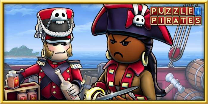 PuzzlePirates's tweet photo. Introducing the Crimson Company, a hardened band of Mercenaries who've become disgruntled with the status-quo of Imperial Marine life. They’re taking on new clients, like ye! All they require is rum and bit o' spice to give it a kick.  Release notes: https://t.co/lmYlTG5cD1 https://t.co/XVKLdIJf8b